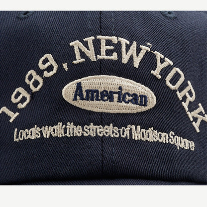 1989 Embroidery Soft Top Baseball Cap Women Sports Hat Man Unisex