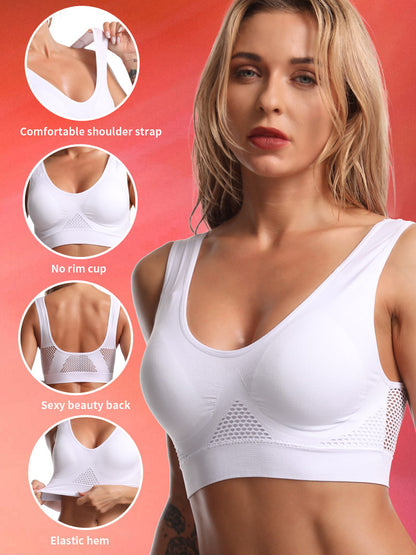 Women' Seamless Wireless Push-Up Bra with Removable Cups & Pads - Full Coverage Bralette Vest, Medium Underwire-Free Brassiere for Casual Attire, Low-Maintenance (Hand Washable) - Non- Basic Lingerie