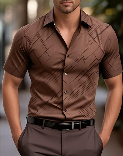 Novas camisas masculinas múltiplas cores manga curta listras lapela havaiana férias botão roupas moda casual confortável XS-6XL