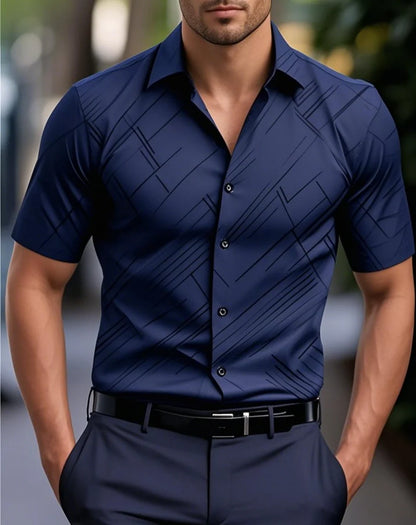 Novas camisas masculinas múltiplas cores manga curta listras lapela havaiana férias botão roupas moda casual confortável XS-6XL