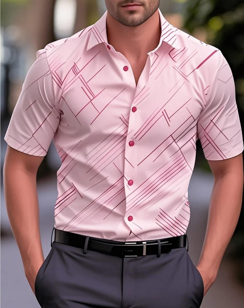Novas camisas masculinas múltiplas cores manga curta listras lapela havaiana férias botão roupas moda casual confortável XS-6XL