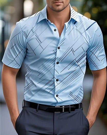 Novas camisas masculinas múltiplas cores manga curta listras lapela havaiana férias botão roupas moda casual confortável XS-6XL