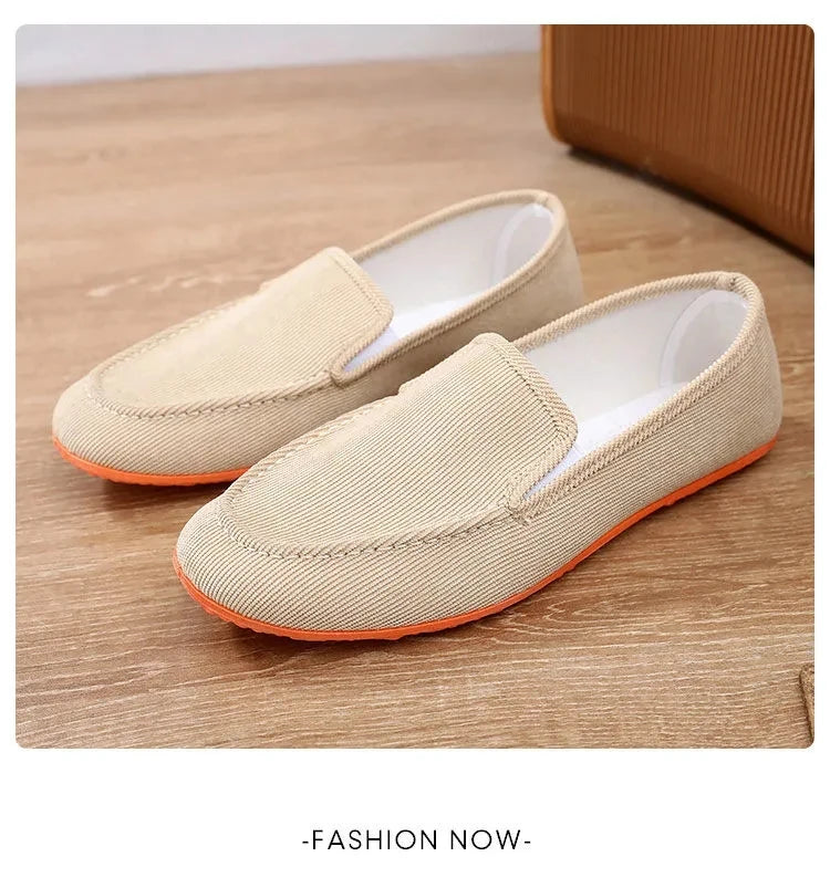 Mocassins de lona tamanho grande masculino, tênis planos simples, sapatos casuais masculinos, sapatos de caminhada, vintage, baratos