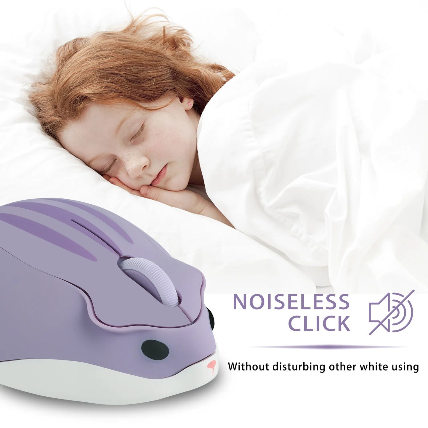 2.4g mouse sem fio roxo hamster forma ratos criativos para a menina crianças presente óptico 3d mini mouse 1200dpi gaming mause para portátil