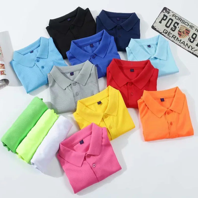Camisa de logotipo personalizada para homens e mulheres, Design personalizado, Polo casual de secagem rápida, Camisa publicitária