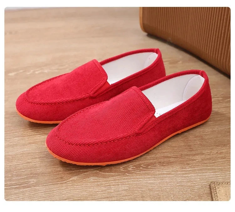 Mocassins de lona tamanho grande masculino, tênis planos simples, sapatos casuais masculinos, sapatos de caminhada, vintage, baratos