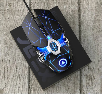 Novo mouse para jogos profissional, 3200dpi, 7 botões, retroiluminado, suporte para mouse de computador, definição macro, mecânico, com fio, silencioso