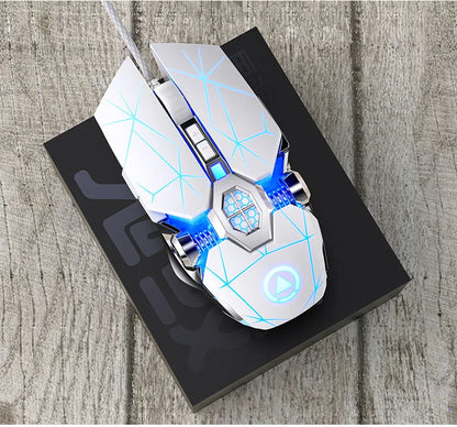 Novo mouse para jogos profissional, 3200dpi, 7 botões, retroiluminado, suporte para mouse de computador, definição macro, mecânico, com fio, silencioso