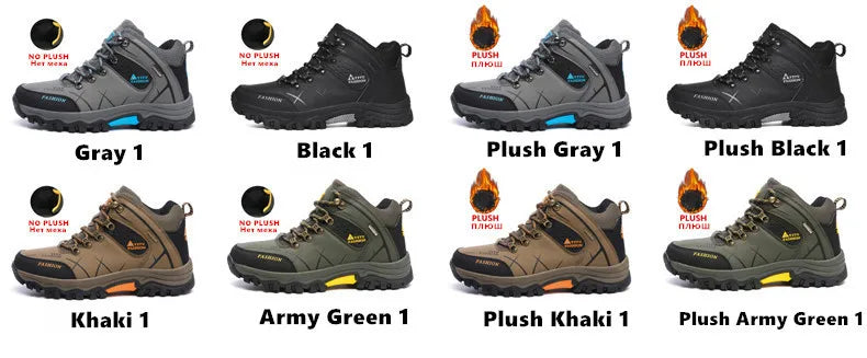 Bota de neve masculina, botas quentes de inverno de couro à prova d'água de alta qualidade e com cadarço de borracha