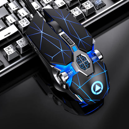 Novo mouse para jogos profissional, 3200dpi, 7 botões, retroiluminado, suporte para mouse de computador, definição macro, mecânico, com fio, silencioso