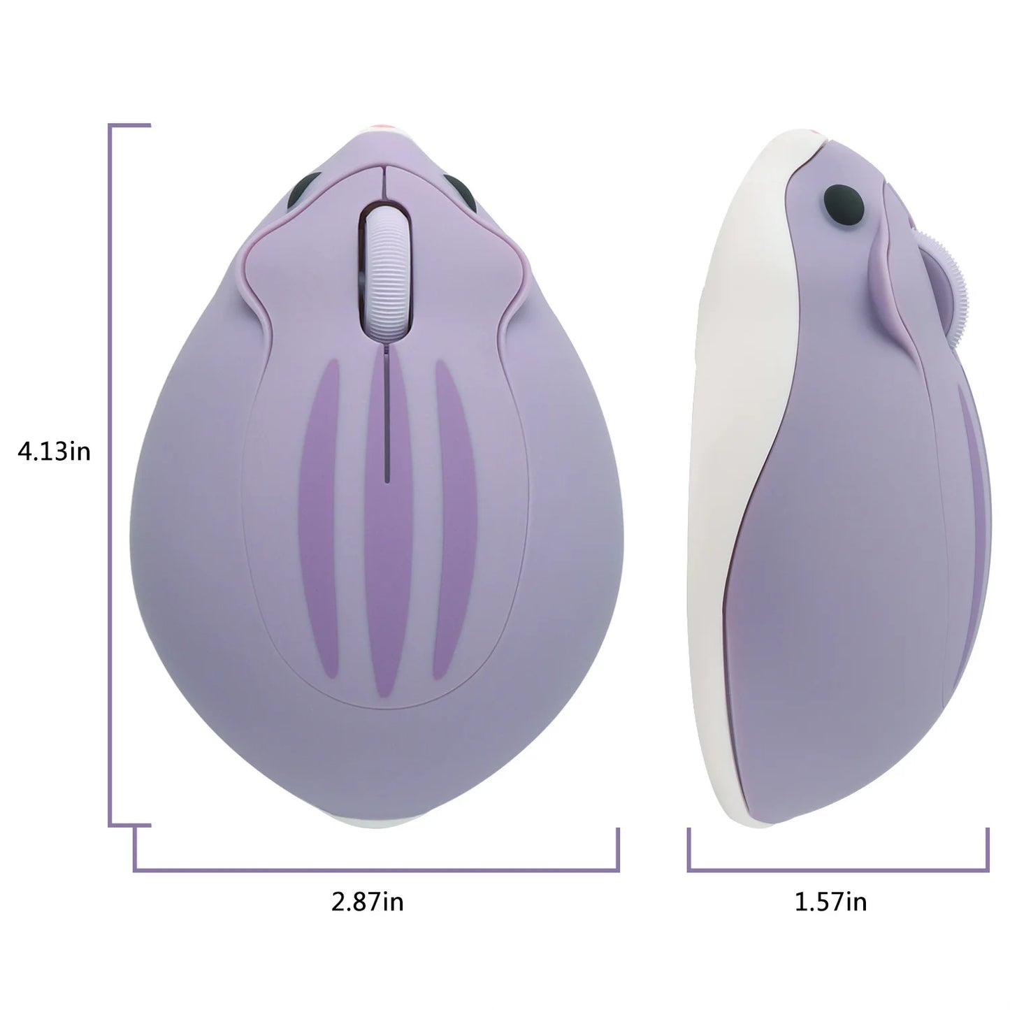 2.4g mouse sem fio roxo hamster forma ratos criativos para a menina crianças presente óptico 3d mini mouse 1200dpi gaming mause para portátil