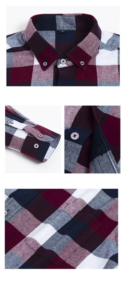 2025 xadrez casual manga longa camisa masculina de alta qualidade confortável camisas de flanela macia outono