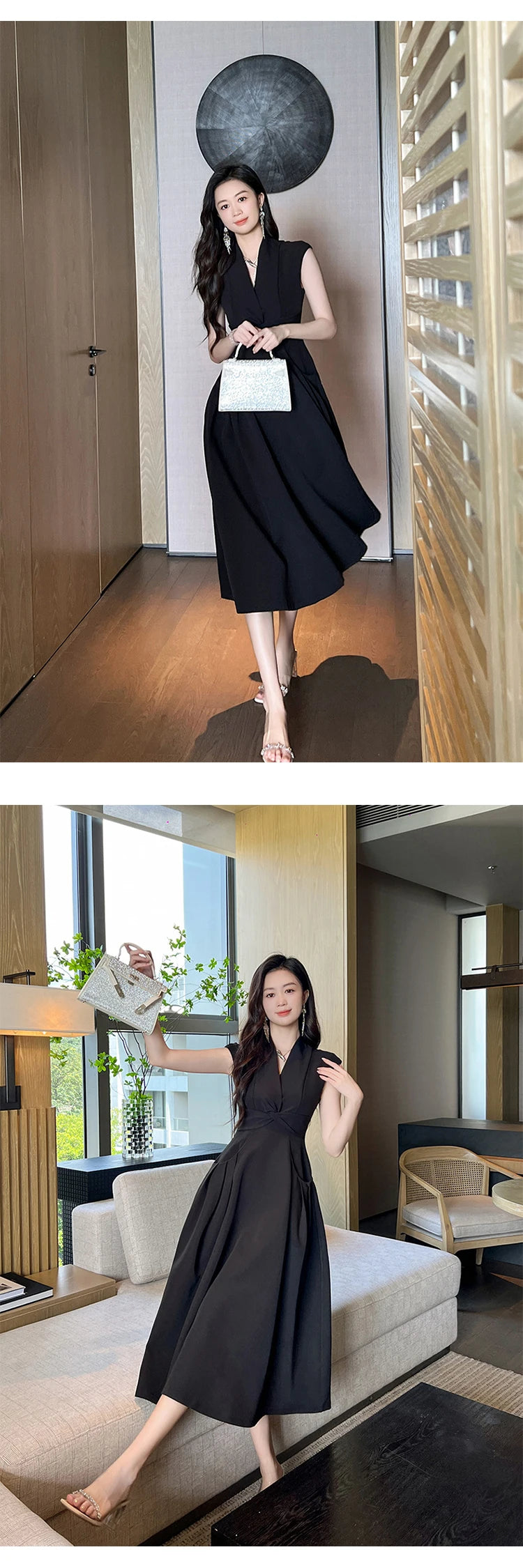 Estilo francês moda verão elegante vestido de noite feminino senhora formal chique sem mangas magro midi festa clube baile robe mujer vestido