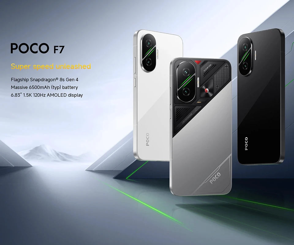 Poco f7 5g smartphone versão global 256b/512gb 6.83 "amoled 120hz snapdragon @ 8s gen 50mp câmera 6500mah bateria nfc