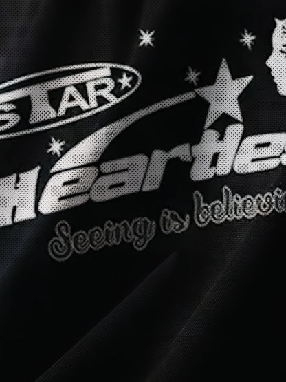 Verão 2025 novos homens casuais e elegantes roupas masculinas ao ar livre com padrões de letras e estrelas