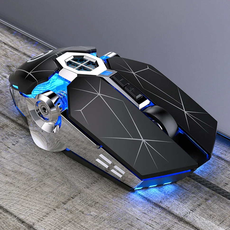 Novo mouse para jogos profissional, 3200dpi, 7 botões, retroiluminado, suporte para mouse de computador, definição macro, mecânico, com fio, silencioso