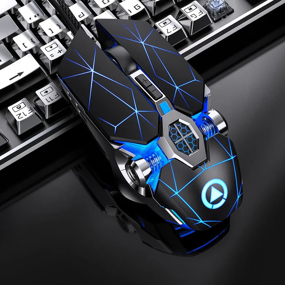 Novo mouse para jogos profissional, 3200dpi, 7 botões, retroiluminado, suporte para mouse de computador, definição macro, mecânico, com fio, silencioso