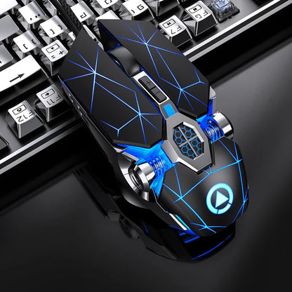 Novo mouse para jogos profissional, 3200dpi, 7 botões, retroiluminado, suporte para mouse de computador, definição macro, mecânico, com fio, silencioso