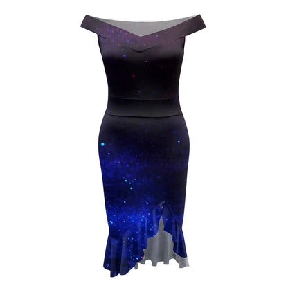 Vestido de festa feminino na altura do joelho, sexy fora do ombro, plissado dividido, bodycon monocromático, glitter, vestidos elegantes, moda feminina