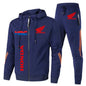 H novo agasalho honda roupas masculinas honda hrc logotipo impressão ternos de suor zip hoodies + calças 2 peça define masculino honda hrc roupas esportivas