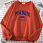 Espanha madrid est 1902 los blancos impressão dos homens com capuz roupas oversize crewneck agasalho solto pulôver masculino streetwear