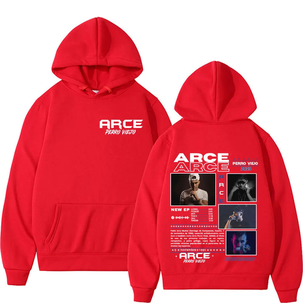 Rapper arce perro viejo álbum tour 2025 capa hoodies masculino vintage hip hop pop música moletom unisex conforto moletom com capuz streetwear