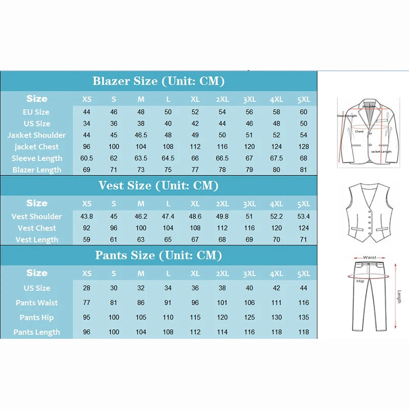 Latest Formal Wedding Men Suits Long Blazer 3 Piece Groom Tuxedo Classic Prom Party Male Suit Fashion Set Jacket with Pants Vest