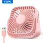 TOPK 4 Polegadas USB Mini Ventilador Portátil para Acampamento, Ventilador Pessoal de Mesa Silencioso de 3 Velocidades, 360 ° Ajuste de ventiladores de pé para sala de casa