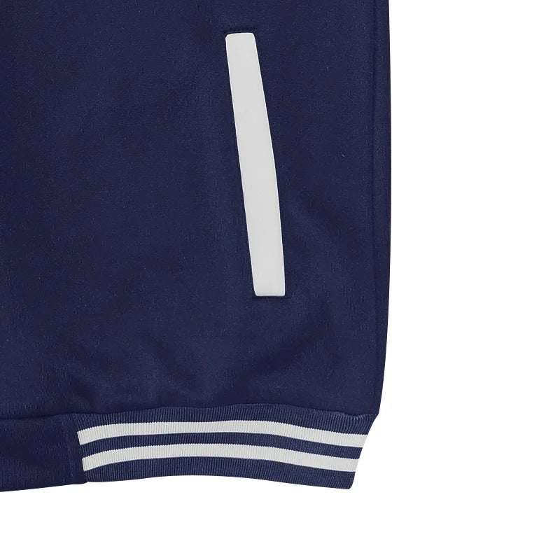 Cross-border men's autumn and winter flight jacket baseball jersey velvet loose casual stand-up jacket men