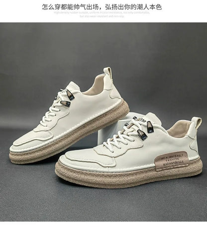 2025 novos tênis masculinos marca de couro sapatos casuais tendência sapatos para homens conforto apartamentos designer sapatos masculinos zapatillas hombre