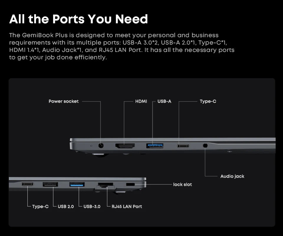 Chuwi gemibook plus laptop intel n100/n150 gráficos para 12a geração 15.6 "1920*1080p 16gb ram 512gb ssd com ventilador de refrigeração windows 11