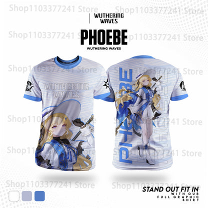 Jogo Wuthering Waves Role Playing Camisetas 3D Phrolova Impressão Unissex Anime Camisetas Homens/Mulheres Manga Curta O-pescoço Camiseta Criança Y2k Tops