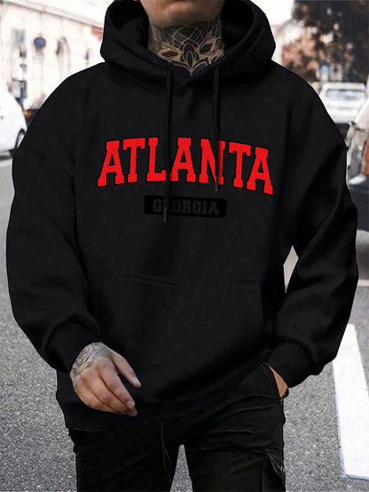 Atlanta feorgia atlanta feorgia impressão moletom masculino harajuku casual com capuz moda solta hoodie vintage velo topos