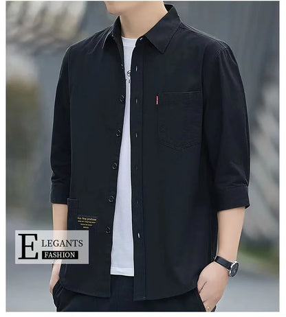 2025 camisa masculina casual estilo praia + camisa masculina verão roupas masculinas camisas de manga curta e topos cores sólidas