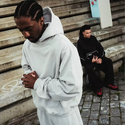 Europeu gótico moda rua terno masculino casual rua esportes camisola e calças casuais terno hip-hop tendência bordado moletom