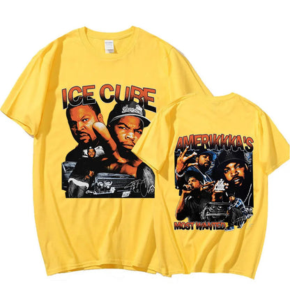 90s rapper cubo de gelo amerikkka mais queria camiseta masculina moda vintage harajuku t camisa 100% algodão casual camiseta oversized