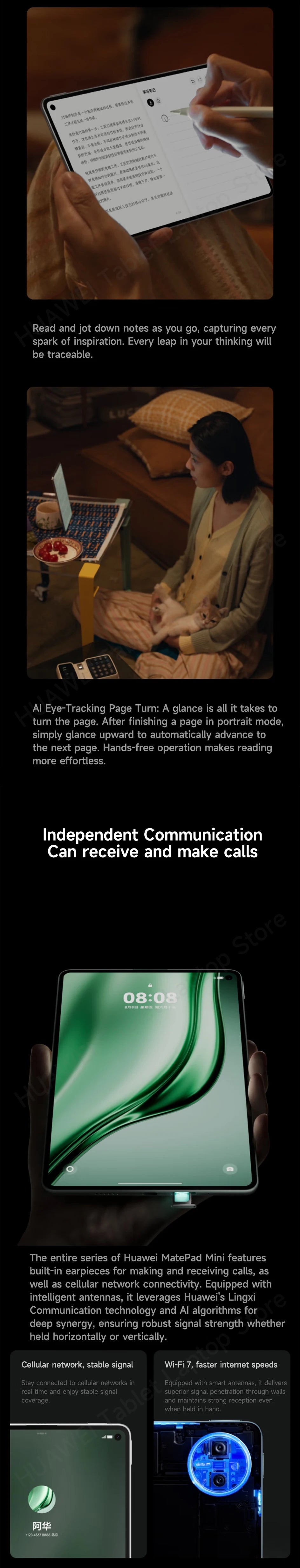 HUAWEI MatePad Mini Tablet LTE/WiFi7 8,8 polegadas OLED 2,5K 120Hz 12GB 256GB/512GB HarmonyOS 5.1