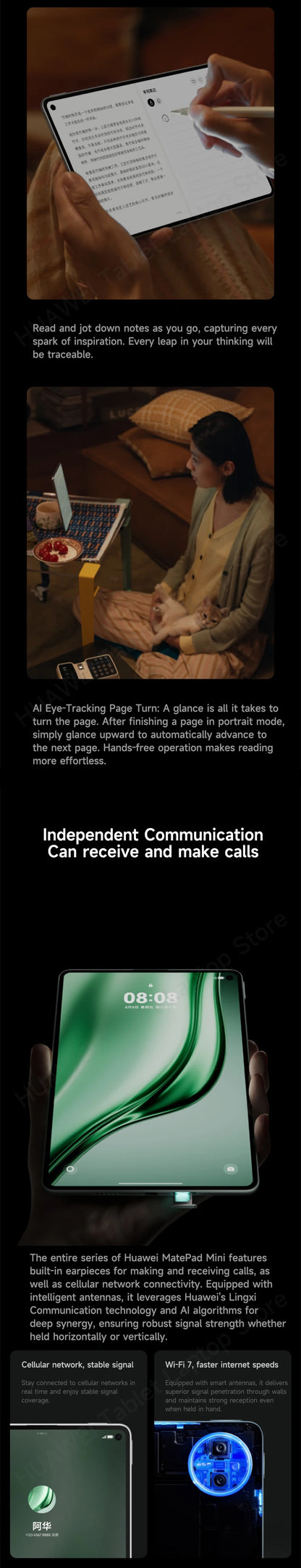 HUAWEI MatePad Mini Tablet LTE/WiFi7 8,8 polegadas OLED 2,5K 120Hz 12GB 256GB/512GB HarmonyOS 5.1