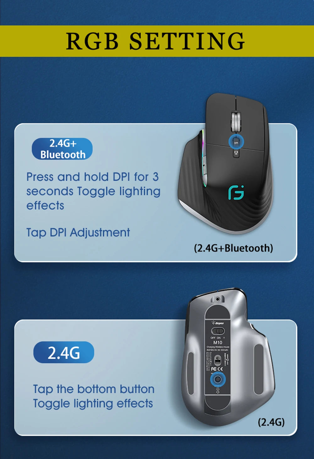 Ergonômico bluetooth 2.4g mouse tri-mode sem fio mouse para jogos USB-C rgb recarregável mause 5 dpi 9 botões para computador pc tablet