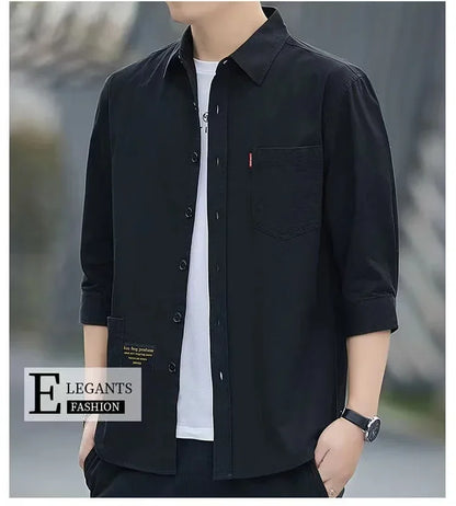 2025 camisa masculina casual estilo praia + camisa masculina verão roupas masculinas camisas de manga curta e topos cores sólidas