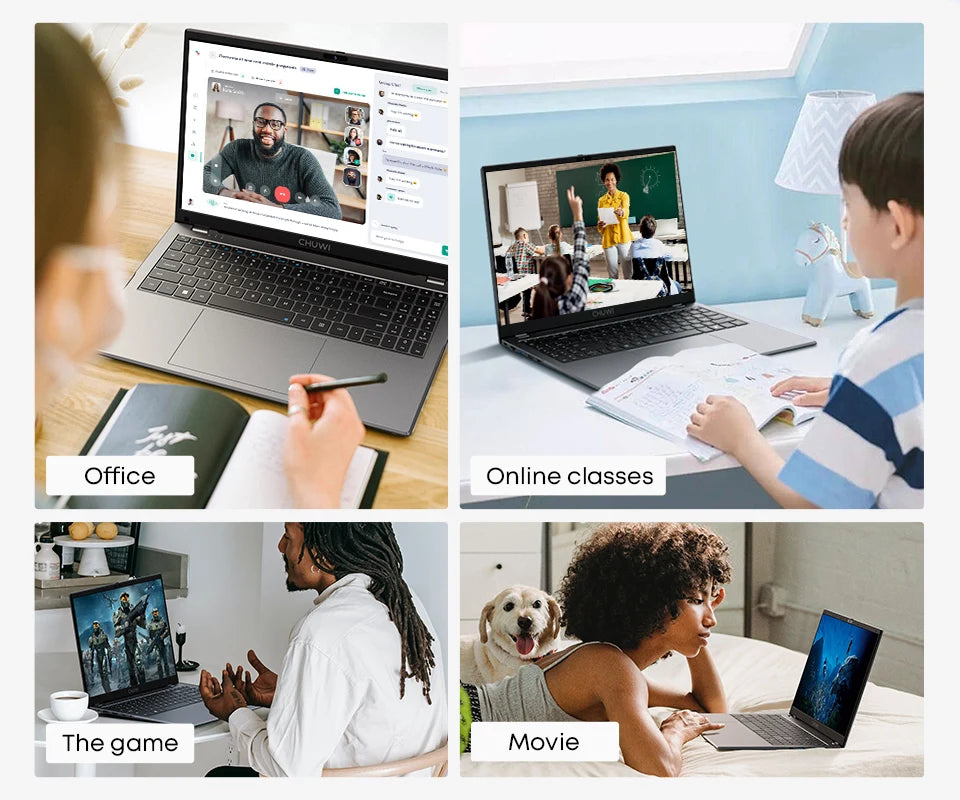 Chuwi gemibook plus laptop intel n100/n150 gráficos para 12a geração 15.6 "1920*1080p 16gb ram 512gb ssd com ventilador de refrigeração windows 11