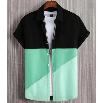 Patchwork xadrez 3d impresso camisa homem/mulher casual moda manga curta camisas botão lapela streetwear roupas unissex de grandes dimensões