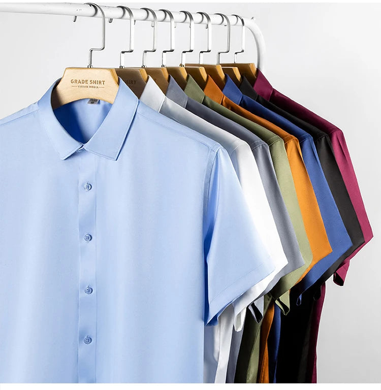 6x homem camisa sem mangas verão novo estilo seda gelo, sensação de gelo, alta qualidade tamanho grande sem ferro, negócios e lazer