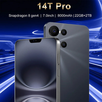 2025 novo 14t pro smartphone 5g 7.0hd cartão sim duplo 22g + 2tb telefone celular android telefones celulares desbloqueados versão global