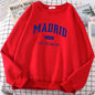 Espanha madrid est 1902 los blancos impressão dos homens com capuz roupas oversize crewneck agasalho solto pulôver masculino streetwear