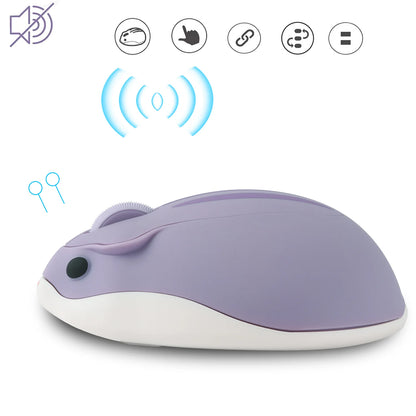 2.4g mouse sem fio roxo hamster forma ratos criativos para a menina crianças presente óptico 3d mini mouse 1200dpi gaming mause para portátil