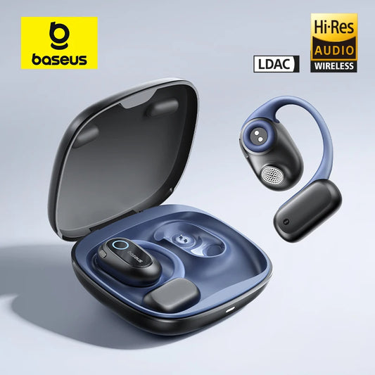 Baseus Bowie MF1/Eli 15i Fit Open-Ear Sport Fones de ouvido sem fio Bluetooth 5.4 Ganchos para os ouvidos Big Bass Sport Fones de ouvido 60 horas de reprodução