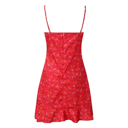 Feminino sexy casual casa pequeno floral camisola vestido verão saia confortável