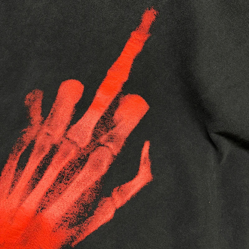 Crânio vermelho impressão de dedo buraco danificado saint tanque t das mulheres dos homens streetwear colete de grandes dimensões vintage washe preto sem mangas t camisa