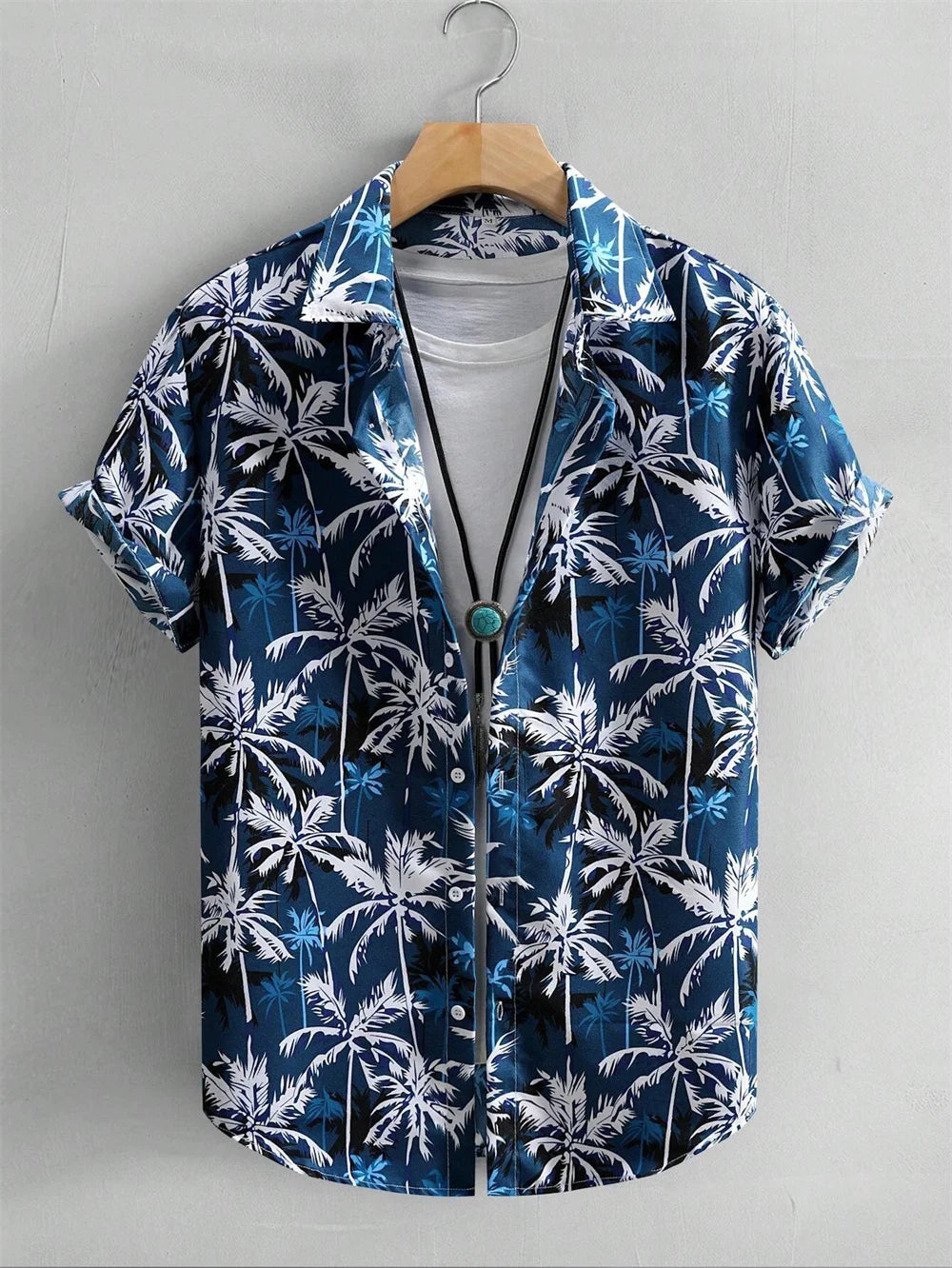 Camisa havaiana estampada em 3D masculina, Harajuku simples, moda vintage, camisa grande solta, casual confortável, roupa de manga curta